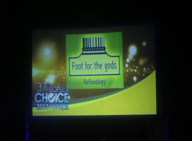 Foot for the gods on stage at the People's Choice Awards